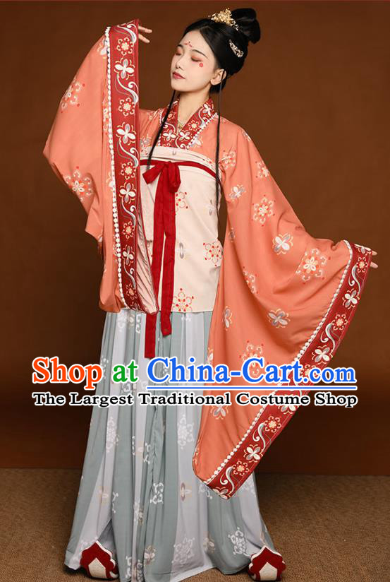 Chinese Ancient Palace Beauty Clothing Southern and Northern Dynasties Court Princess Garment Costumes Hanfu Dresses Ruqun Complete Set