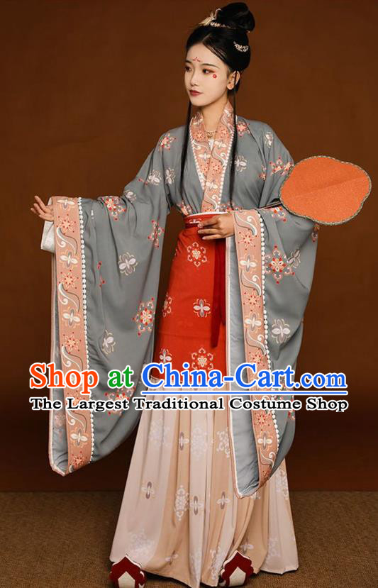 Chinese Hanfu Dresses Ruqun Ancient Palace Beauty Clothing Southern and Northern Dynasties Princess Garment Costumes