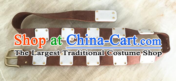 Top Handmade Leather Belt Chinese Tang Dynasty Swordsman Waist Jewelry Ancient Hanfu Accessory