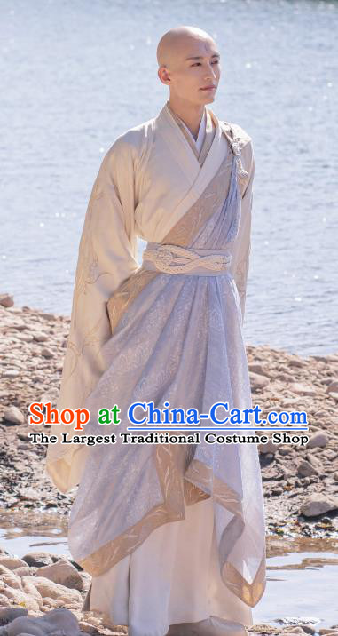 Chinese TV Series Swordsman Clothing The Blood of Youth Wu Xin Apparels Ancient Monk Garment Costumes