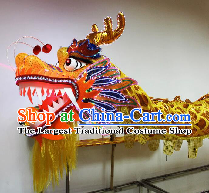 Chinese Dragon Dancing Props Luminous LED Lights Dragon Dance Costumes Complete Set for 19-20 People