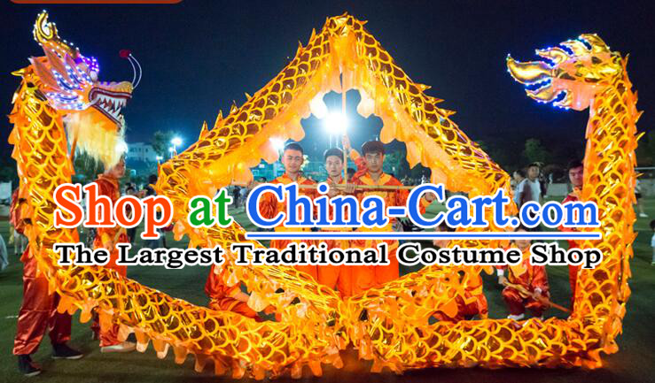 Chinese Dragon Dancing Props Luminous LED Lights Dragon Dance Costumes Complete Set for - People