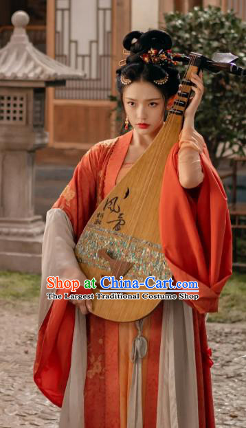 Chinese Song Dynasty Historical Costumes Ancient Geisha Clothing TV Series A Dream of Splendor Pipa Master Song Yin Zhang Dresses