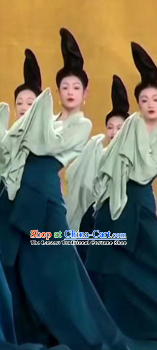 Chinese Spring Festival Gala Zhi Ci Qing Lu Dress Women Group Dance Clothing Classical Dance Costume