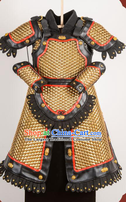 Ancient Ming Dynasty Hauberk Chain Armor Chinese General Armor Costumes Complete Set