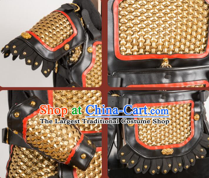 Ancient Ming Dynasty Hauberk Chain Armor Chinese General Armor Costumes Complete Set