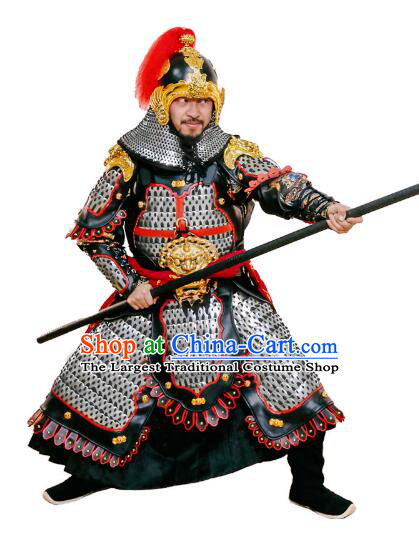 Chinese Ancient General Armor Costumes Song Dynasty Metal Armor and Helmet Complete Set