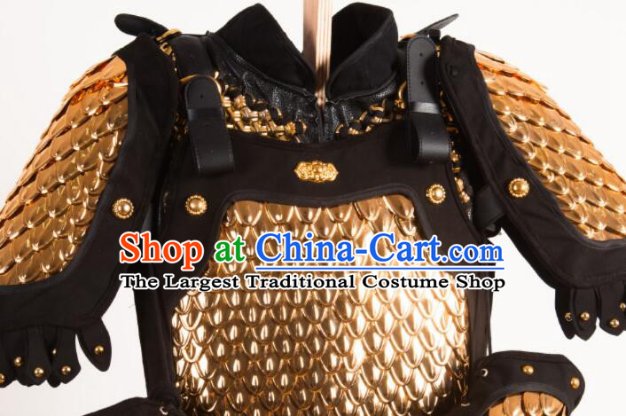 Chinese Ancient General Chain Armor Costumes Ming Dynasty Hauberk Metal Armor for Women for Men