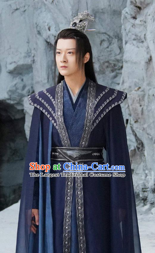 Xian Xia Drama Swordsman Navy Costumes TV Series Immortal Samsara Xuan Xiang Garments Chinese Ancient Demon Lord Clothing