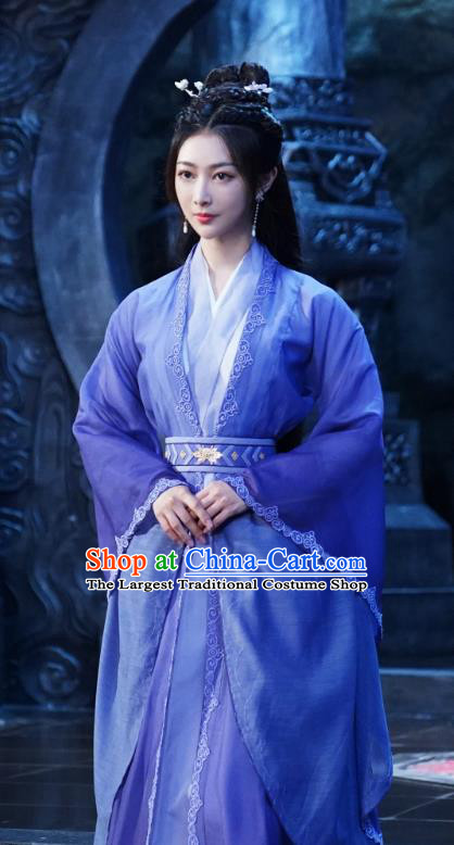 Chinese Xian Xia Drama Swordswoman Costumes TV Series Immortal Samsara Tao Zi Qi Purple Dress Ancient Goddess Clothing