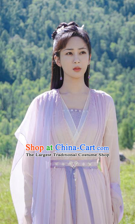 Chinese TV Series Immortal Samsara Yan Dan Yang Zi Lilac Dress Ancient Goddess Clothing Xian Xia Drama Fairy Costumes