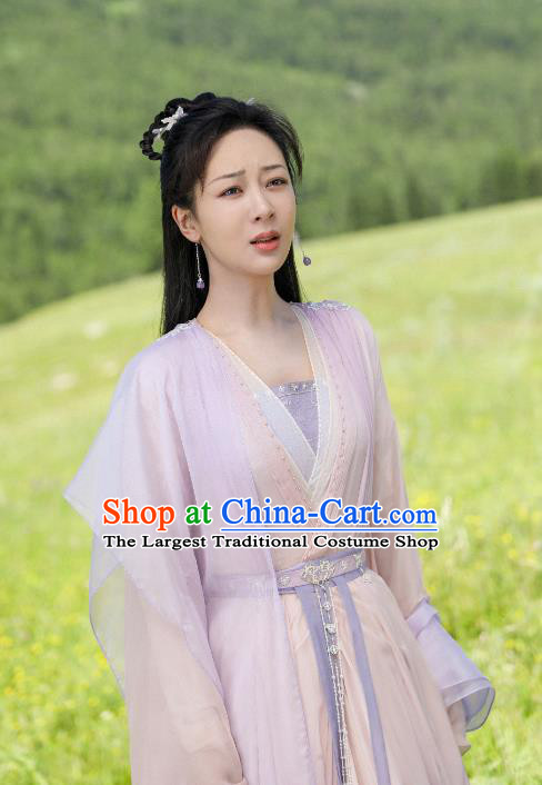 Chinese TV Series Immortal Samsara Yan Dan Yang Zi Lilac Dress Ancient Goddess Clothing Xian Xia Drama Fairy Costumes