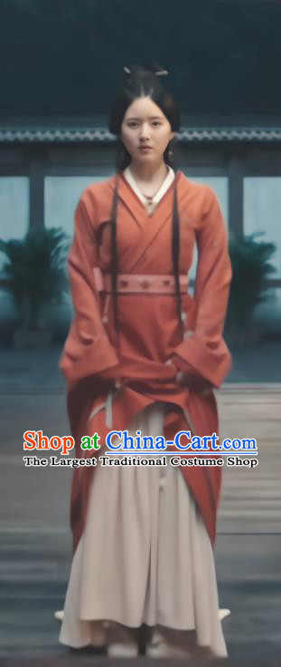 Chinese Ancient Noble Lady Clothing TV Series Love Like The Galaxy Cheng Shao Shang Red Dress Han Dynasty Princess Garment Costumes