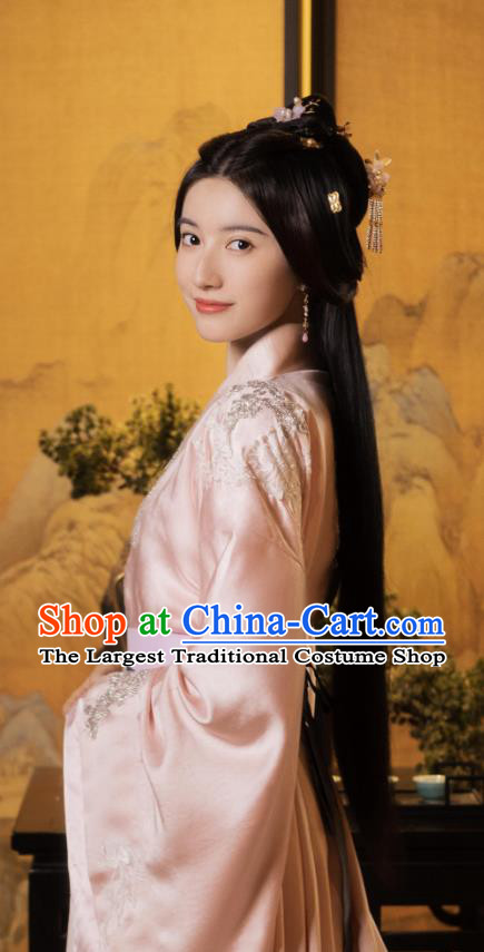 Chinese Ancient Royal Princess Clothing TV Series Love Like The Galaxy Wang Ling Pink Dresses Han Dynasty Court Infanta Garment Costumes