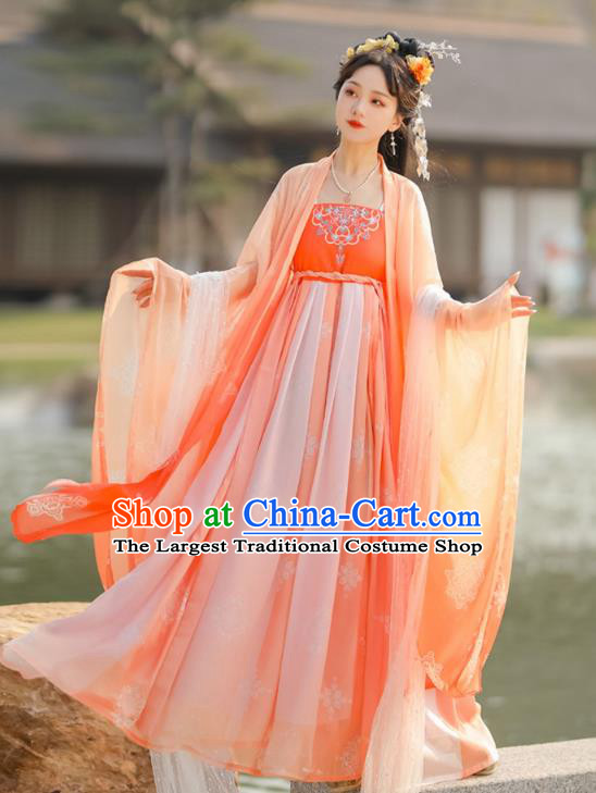 China Ancient Royal Princess Costumes Tang Dynasty Hezi Dresses Clothing Traditional Show Fashion