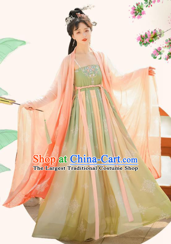 China Traditional Stage Show Hanfu Fashion Ancient Royal Princess Costumes Tang Dynasty Hezi Dresses Clothing