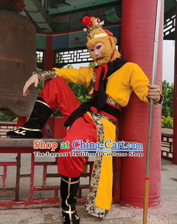 China Journey to the West Sun Wu Kong Outfit Sun Wukong Crashed Peach Garden Clothing Beijing Opera Monkey King Costumes