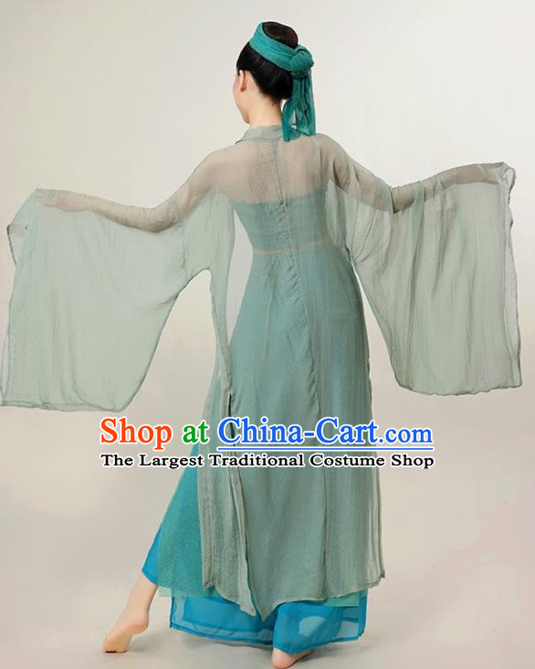China Classical Dance Costume Legend of the White Snake Xiao Qing Fashion Fan Dance Green Outfit Woman Solo Dance Clothing