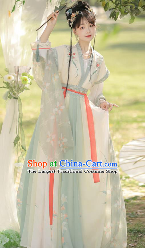 China Ancient Goddess Garment Costumes Hanfu Ruqun Clothing Jin Dynasty Princess Dresses