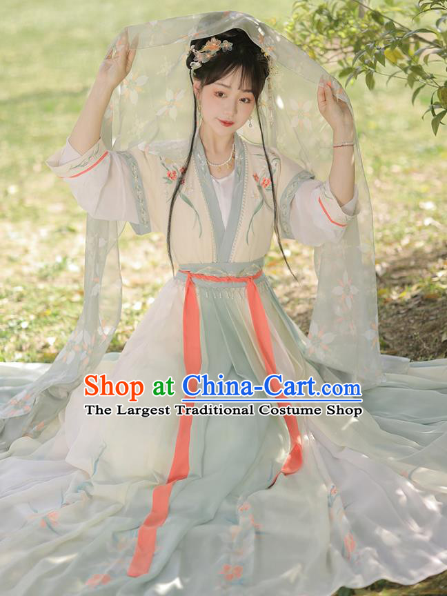 China Ancient Goddess Garment Costumes Hanfu Ruqun Clothing Jin Dynasty Princess Dresses