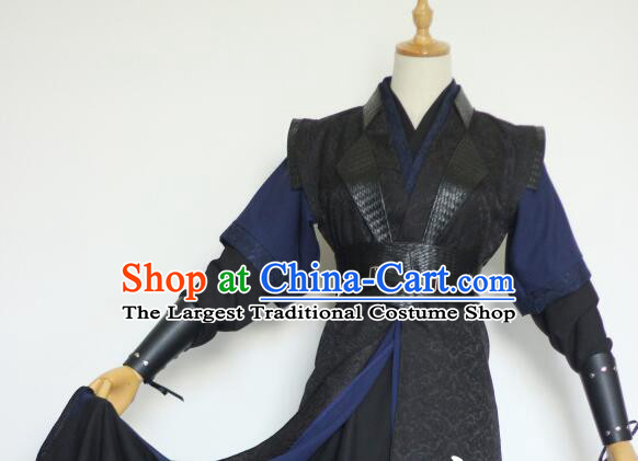 China Young Hero Costume Ancient Swordsman Clothing Sha Po Lang Gu Yun Garments