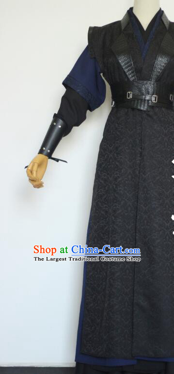 China Young Hero Costume Ancient Swordsman Clothing Sha Po Lang Gu Yun Garments