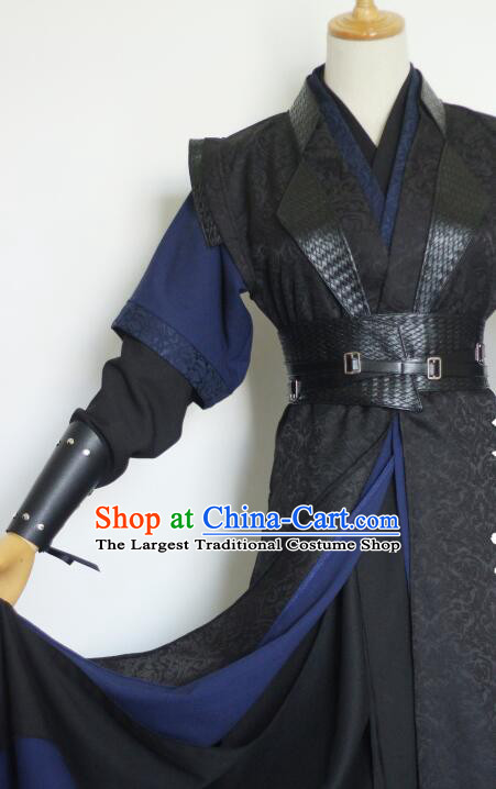 China Young Hero Costume Ancient Swordsman Clothing Sha Po Lang Gu Yun Garments