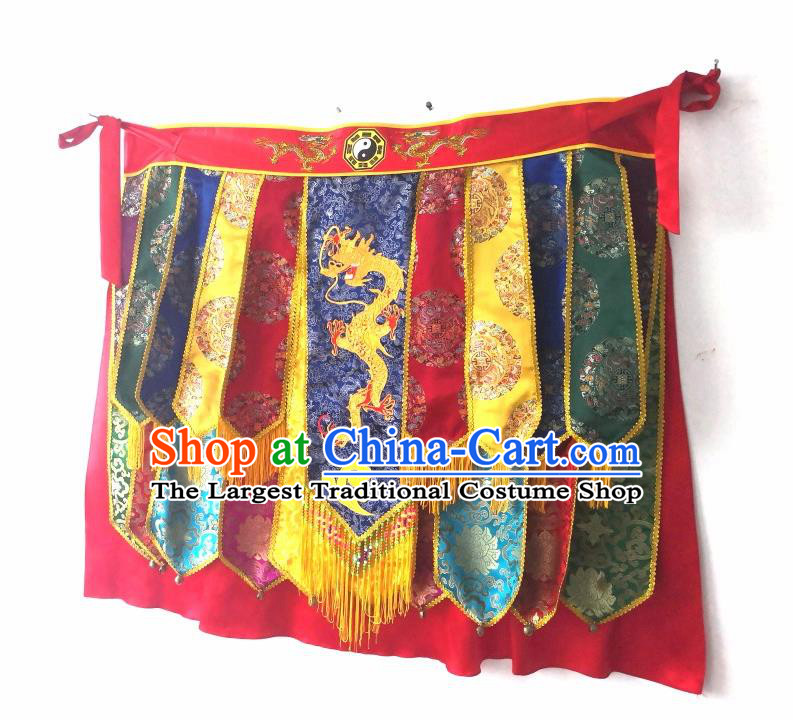 China Fiesta Parade Master Embroidered Costume Folk Dance God Clothing Nuo Opera Immortal Combat Skirt