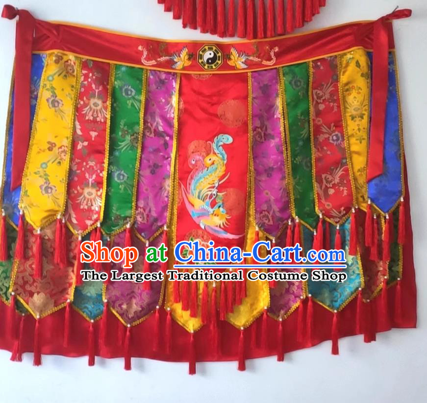 China Fiesta Parade God Embroidered Costumes Folk Dance Immortal Clothing Nuo Opera Combat Red Outfit