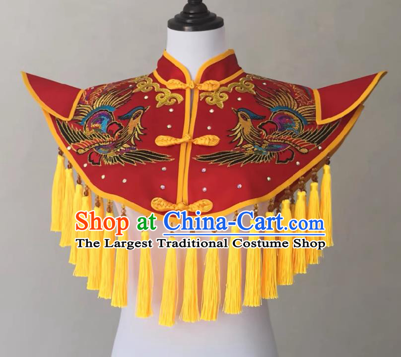 China Nuo Opera Immortal Embroidered Cappa Witchcraft Parade God Yunjian Folk Dance Master Red Tippet Clothing