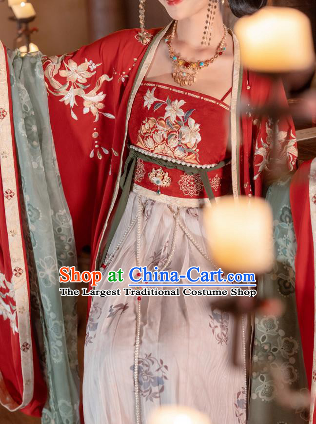 China Traditional Hanfu Hezi Dresses Tang Dynasty Royal Princess Wedding Clothing Ancient Court Lady Garment Costumes