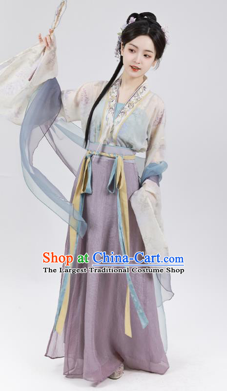 China Ancient Goddess Garment Costumes Traditional Hanfu Dresses Jin Dynasty Court Princess Clothing