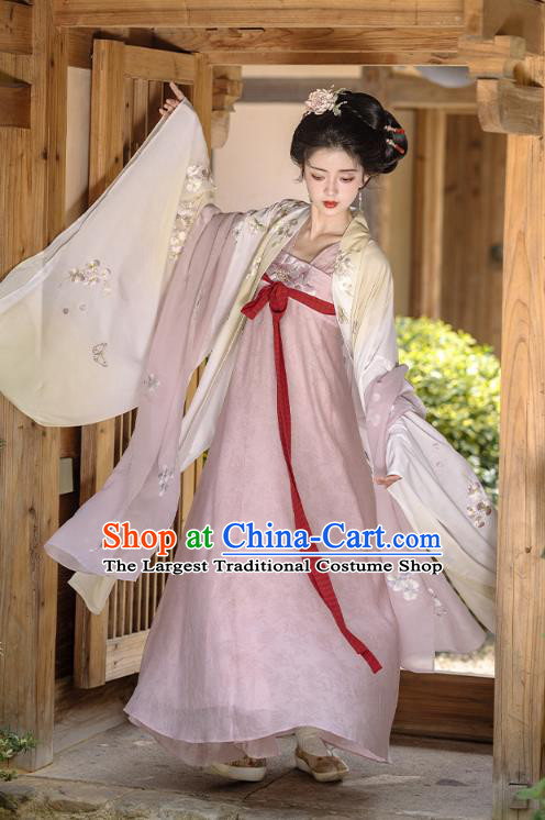 China Tang Dynasty Court Empress Clothing Ancient Noble Woman Garment Costumes Traditional Embroidered Hanfu Dresses