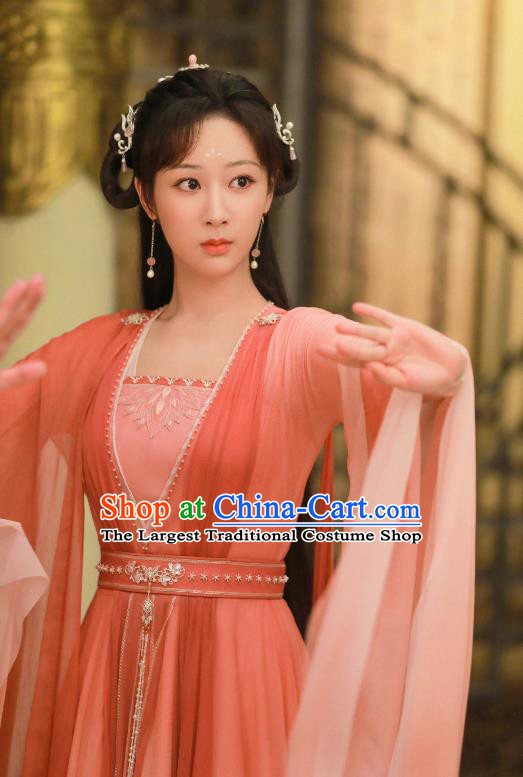 TV Series Immortal Samsara Yan Dan Pink Dress China Ancient Fairy Costumes Goddess Clothing