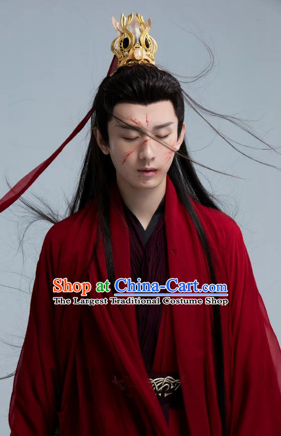 China Ancient Swordsman Red Costumes TV Series Lord Clothing Immortal Samsara Ying Yuan Garments