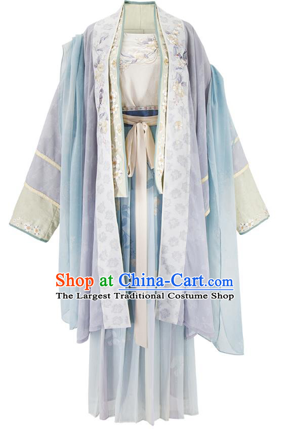China Song Dynasty Noble Woman Costumes Traditional Embroidered Hanfu Dresses Ancient Royal Princess Clothing