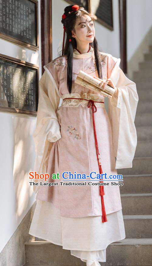 Chinese Ming Dynasty Childe Vest Coat and Skirt Set Ancient Male Embroidered Clothing A Dream in Red Mansions Jia Baoyu Hanfu Costumes