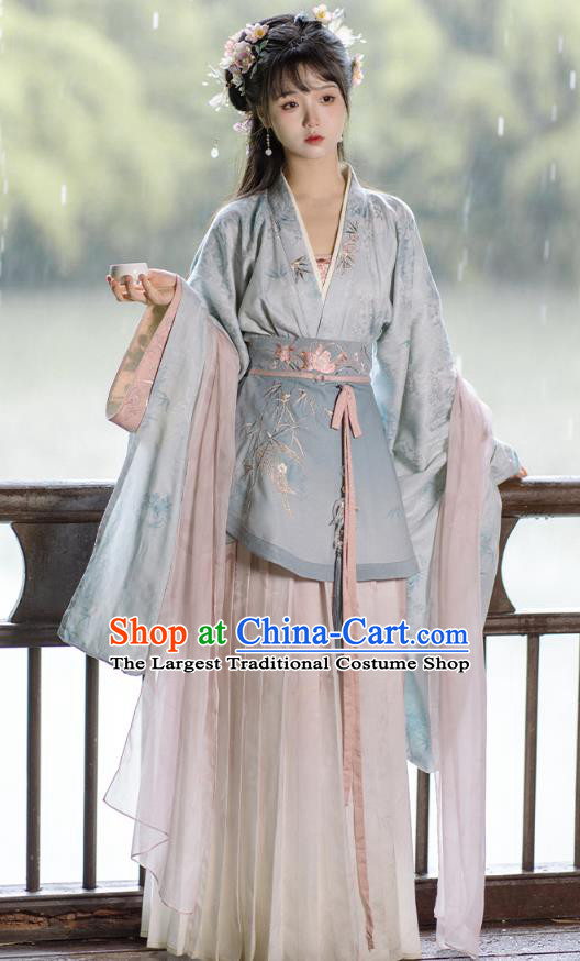 Chinese Women Hanfu Dresses Northern and Southern Dynasties Princess Costume Set Ancient Female Embroidered Clothing