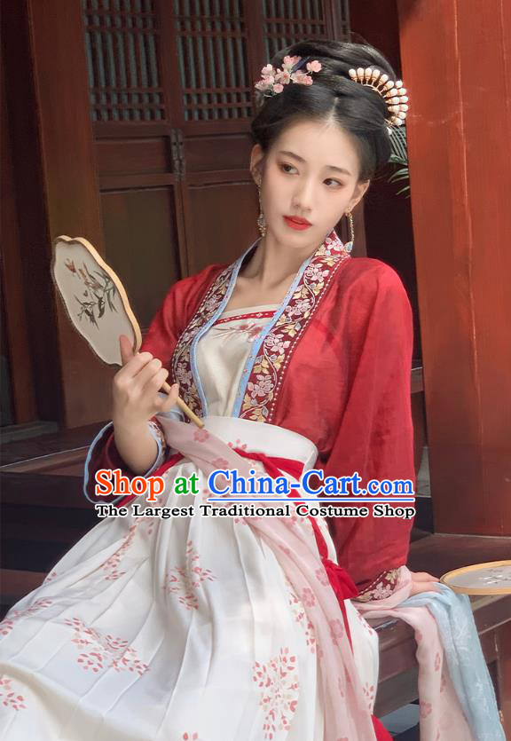 Chinese Ancient Female Embroidered Clothing Women Hanfu Dress Song Dynasty Princess Costume Set