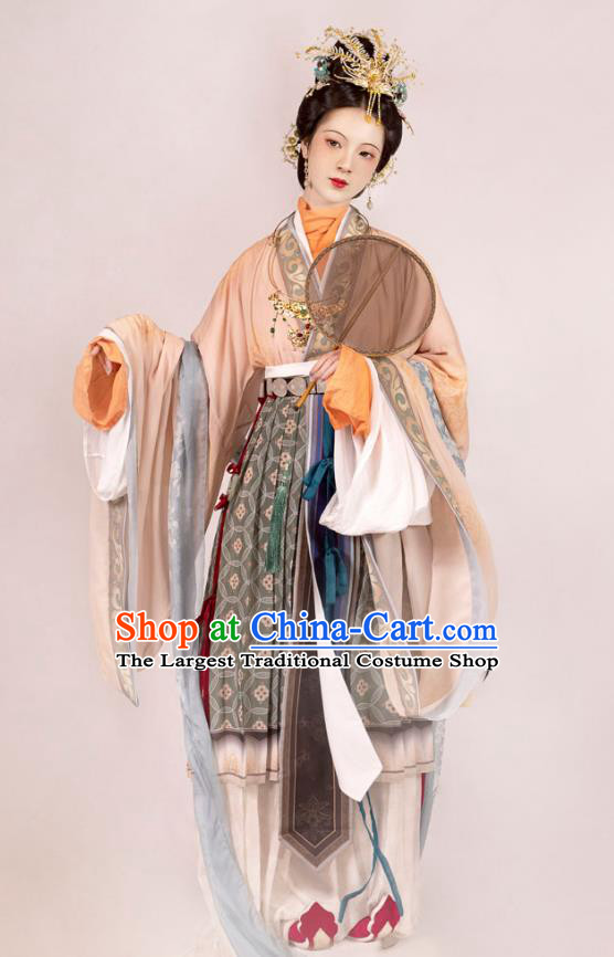 Chinese Song Dynasty Empress Dresses Traditional Hanfu Ancient Court Woman Garment Costumes Complete Set