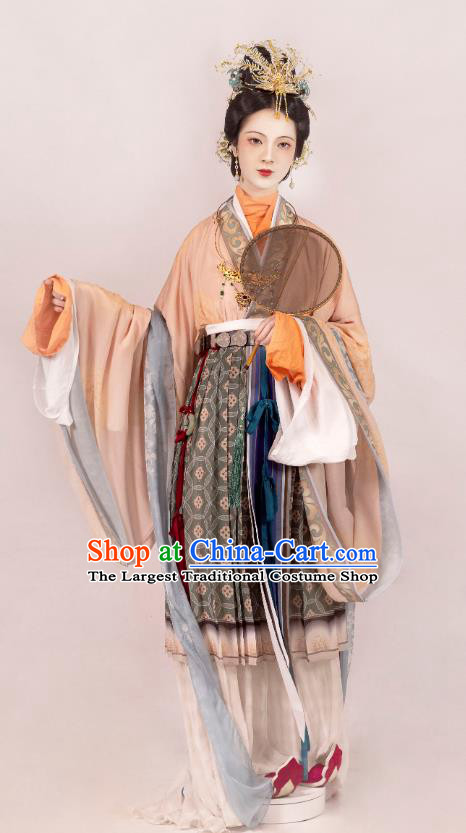 Chinese Song Dynasty Empress Dresses Traditional Hanfu Ancient Court Woman Garment Costumes Complete Set