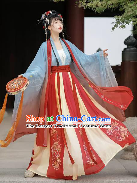 China Traditional Hanfu Dresses Ancient Princess Clothing Song Dynasty Woman Garment Costumes Complete Set
