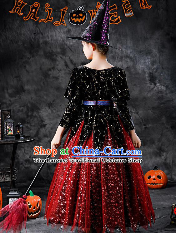 Halloween Cosplay Witch Fashion Kid Performance Dress Children Day Clothing Girl Stage Show Costume