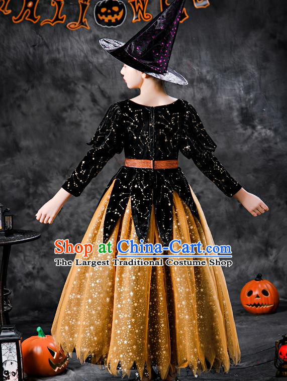 Halloween Girl Stage Show Costume Cosplay Witch Fashion Kid Performance Dress Children Day Clothing