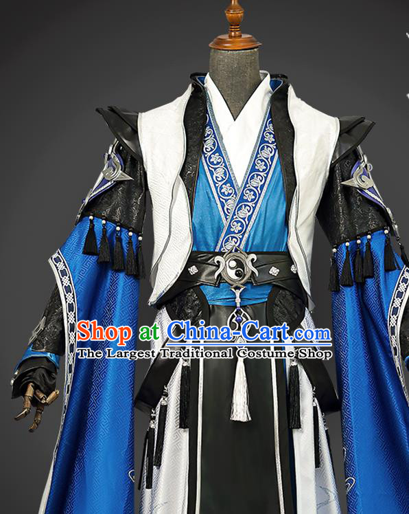Ancient Swordsman Costumes Cosplay Taoist Priest Clothes Jian Xia Qing Yuan NPC He Meng Clothing