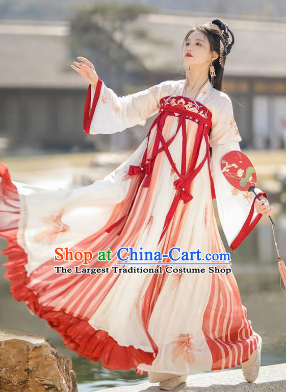 China Ancient Palace Lady Clothing Traditional Costumes Hanfu Ruqun Dresses Tang Dynasty Female Costumes