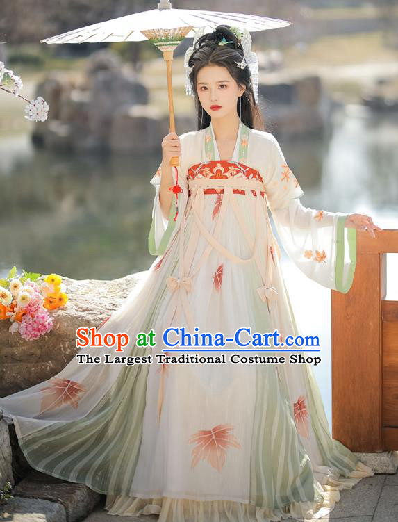 Ancient China Young Lady Dresses Tang Dynasty Woman Clothing Traditional Hanfu Costumes
