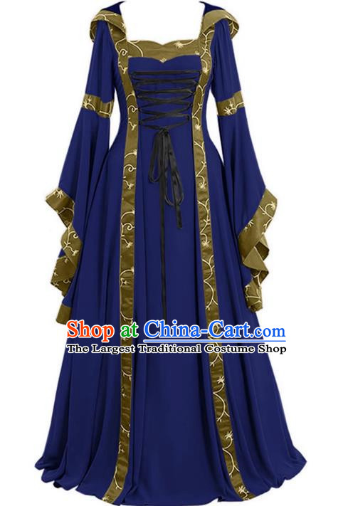 Plus Size Medieval Square Collar Flare Sleeve Full Skirt