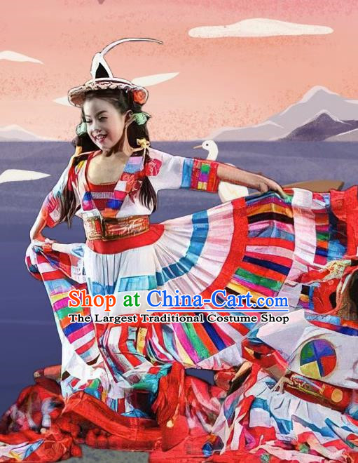 Children Dance Costumes Children Ethnic Minority Tibetan Stage Costumes
