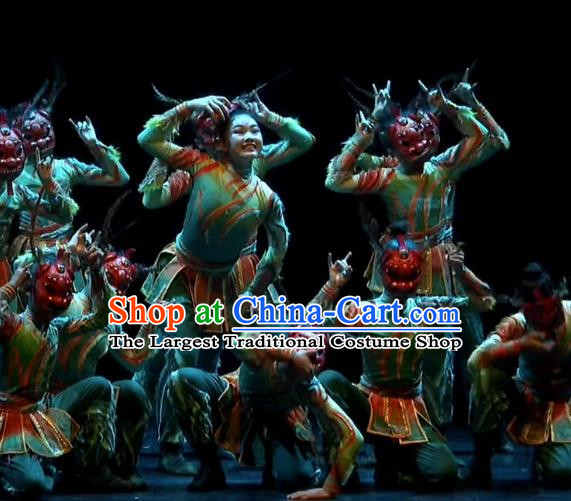 Dance Nuo Opera Nuo Sound Children Performance Costumes Primary And Secondary School Students Art Festival National Totem Costumes